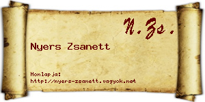 Nyers Zsanett névjegykártya